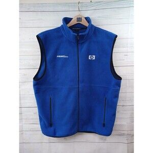 Hp Howard Packard Printsolv Mens Blue Vest XL Flannel Zip Pockets